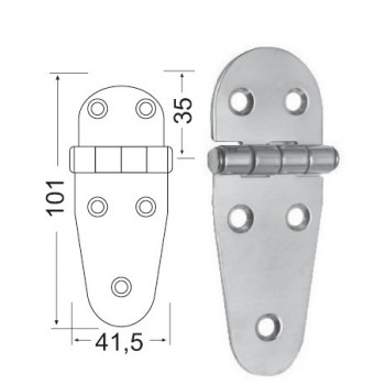 Cerniera spessore 2 mm inox